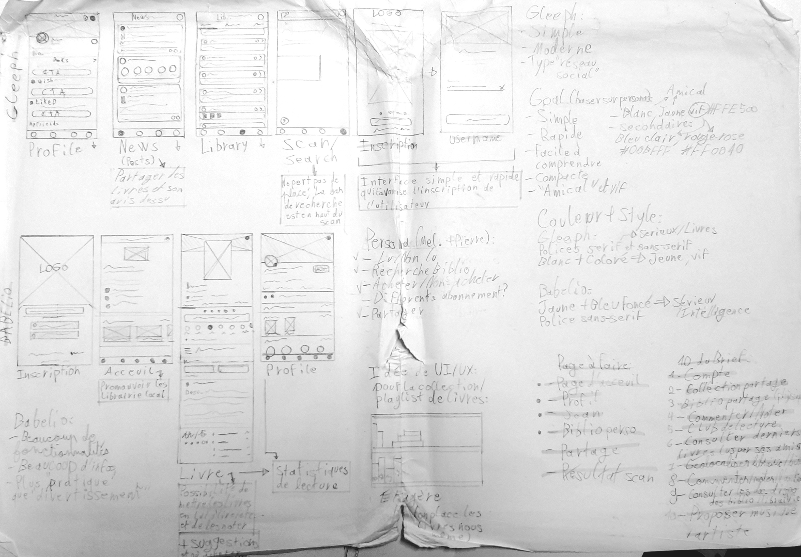Analysis of the UI and UX of Gleeph and Babelio